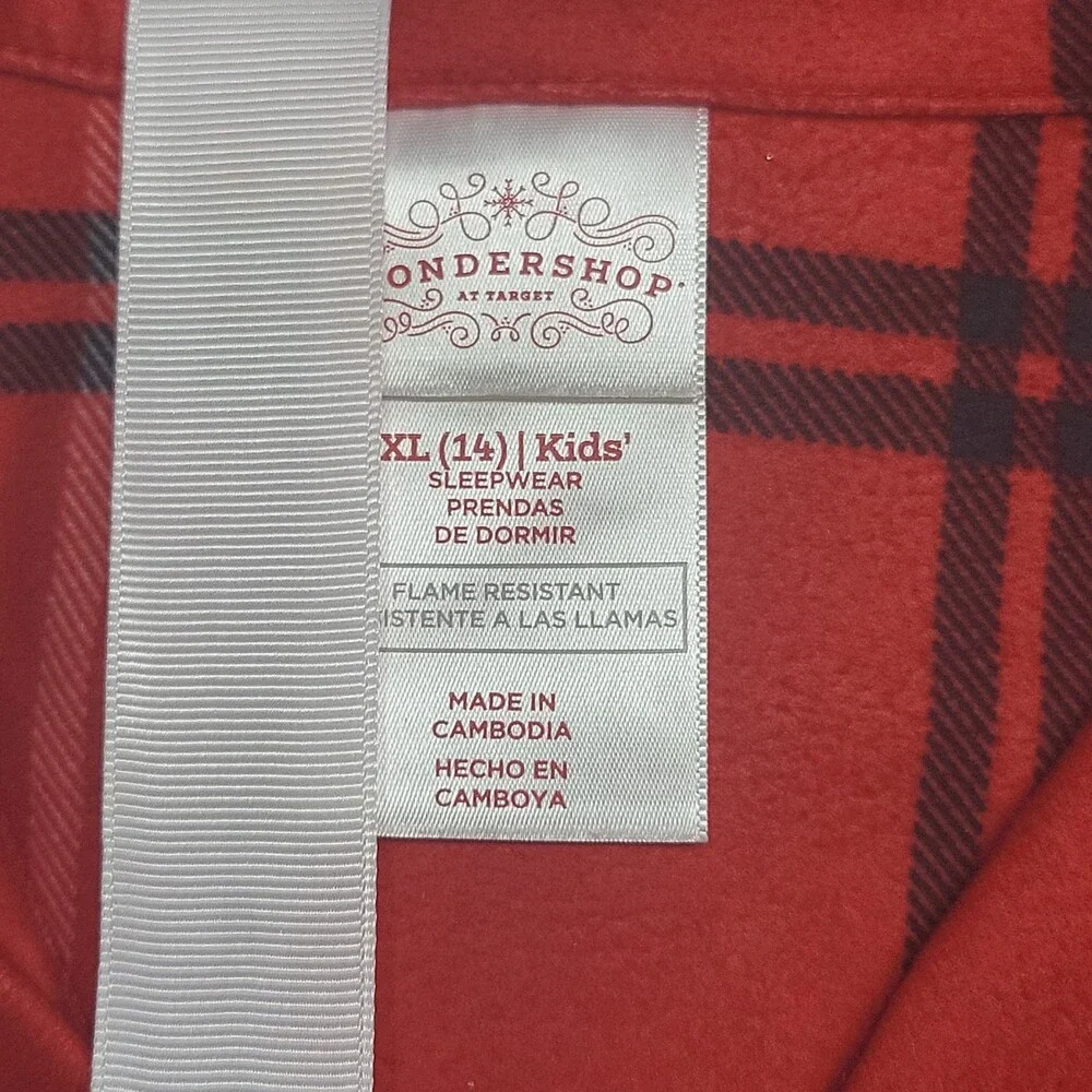 Kids' Plaid Matching Family Pajama Set - Wondershop Red Size X-Large 14